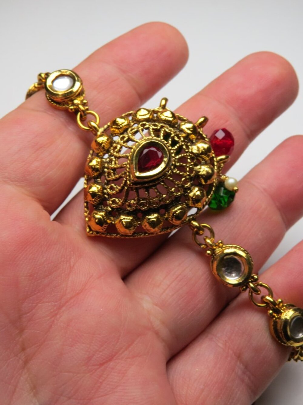 22k Tibet Emerald Ruby Bracelet